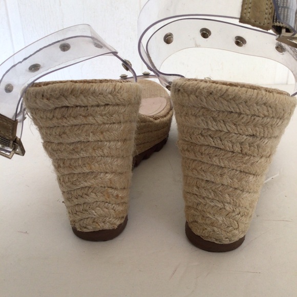 SCHUTZ ROPE WEDGES WITH CLEAR STRAPS SIZE 7.5 - Picture 4 of 15